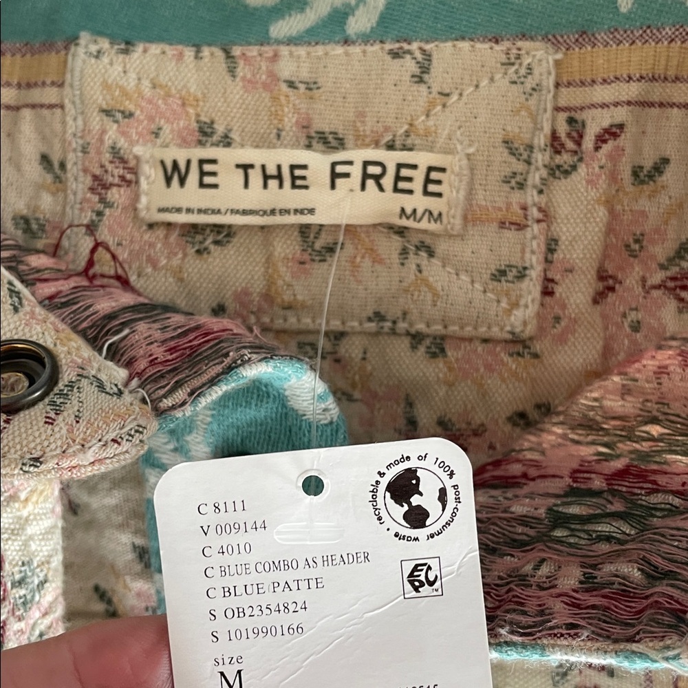 Free People Wonderland Fog Jacquard Shirt- Medium - Picture 4 of 5